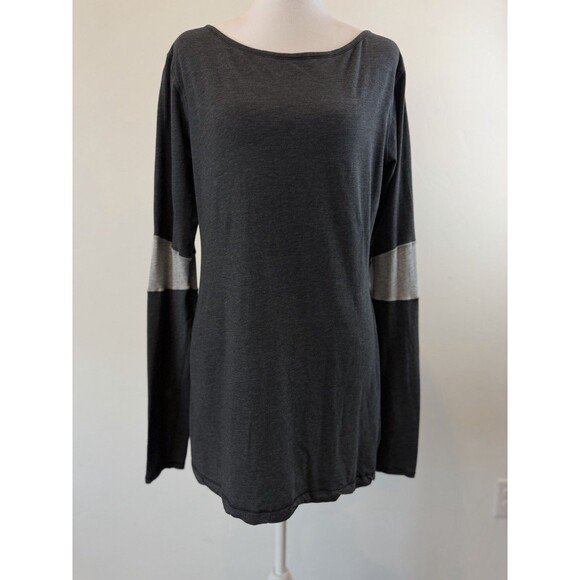 Lululemon Tops - Lululemon Boat Neck Long Sleeve Top Womens Gray Colorblock Yoga Athletic Shirt